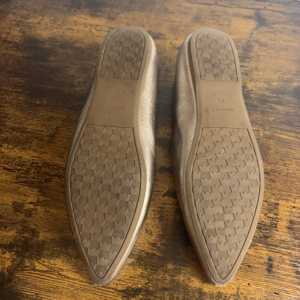 Birdies Goldfinch Leather Flats Womens 7.5 Champagne Metallic Gold Classic - Picture 7 of 11